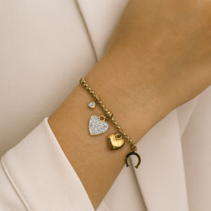 Stainless steel charm bracelet